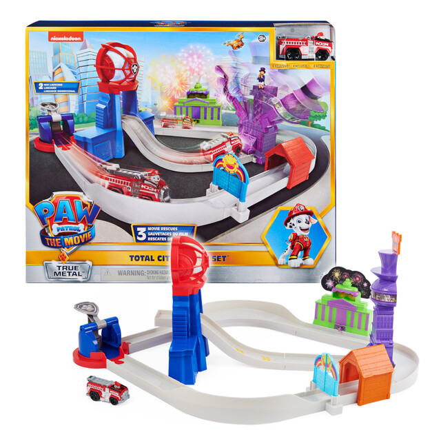 Product image 1 of PAW Patrol De Film True Metal - Red Avonturenstad Racebaan-speelset - Schaal 1:55