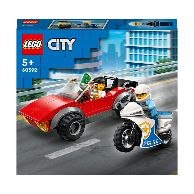 Product image 1 of LEGO City 60392 - Achtervolging auto op politiemotor