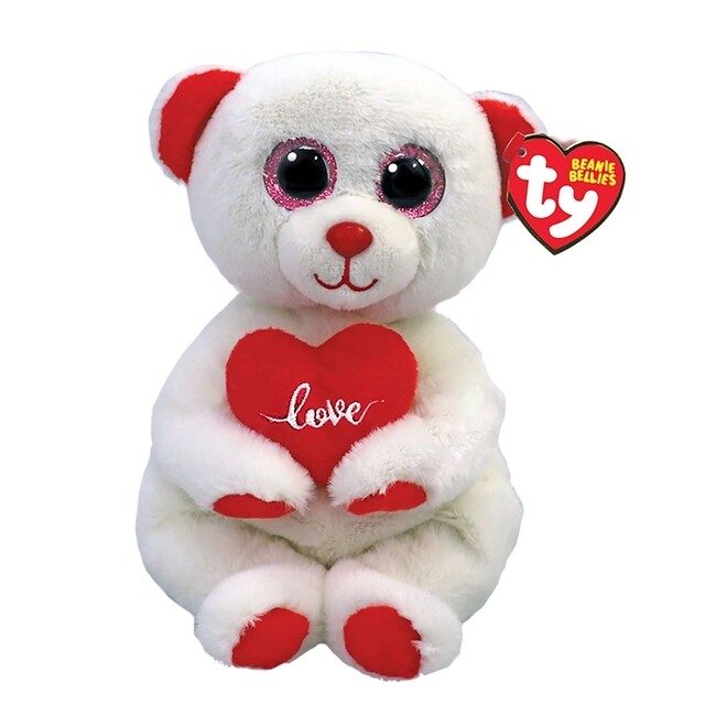 Product image 1 of Ty Beanie Babies Bellies Desi Bear Heart 15cm