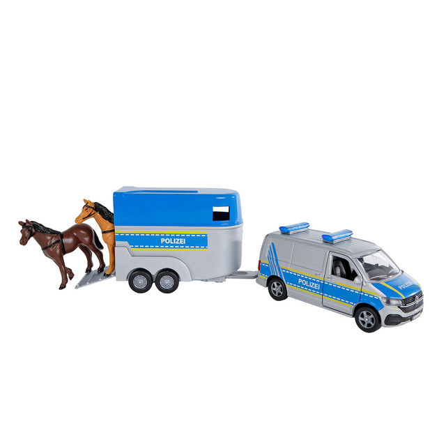 Product image 1 of Kids Globe 520359 - Politie Met Paardentrailer DE 1:36