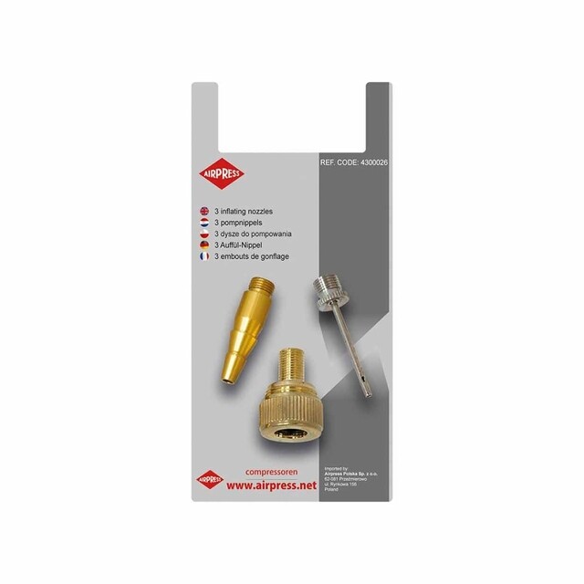 Product image 1 of Airpress  Persluchtadapterset  Bandenpomp opzetstukjes 3-delig