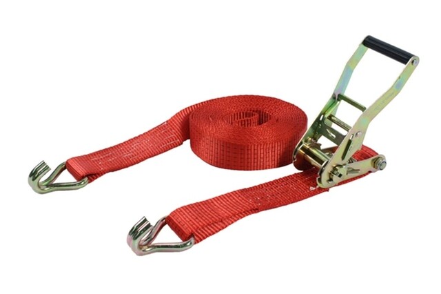 Product image 1 of Spanband Met Ratel En Haken, 50Mm, 9M, 2500/5000 Dan, Rood