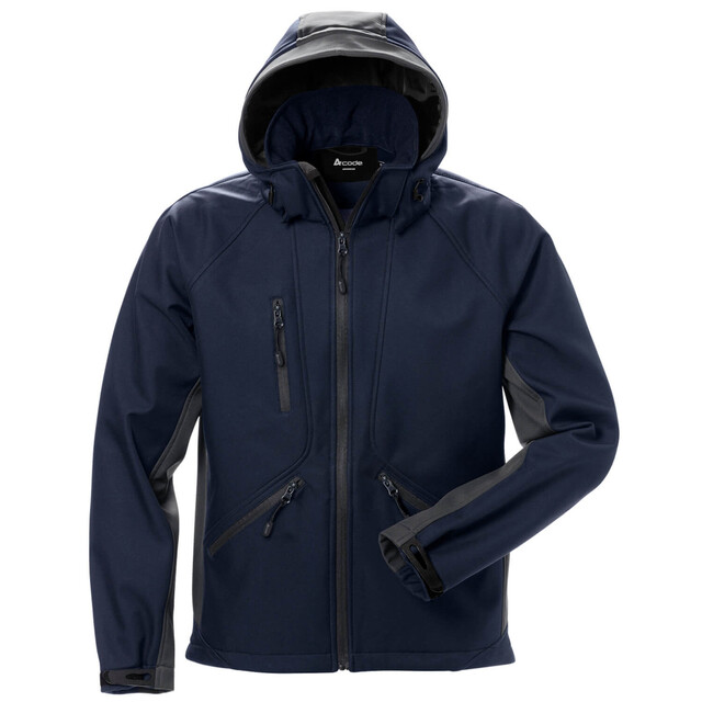 Product image 1 of Acode Windwear Heren Softshelljack Marineblauw/Grijs Maat 3XL