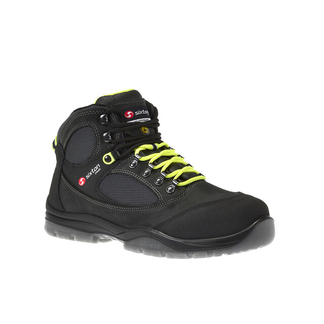 Product image 1 of Sixton Peak Werkschoenen Sound S3 ESD Zwart/Lime Maat 39