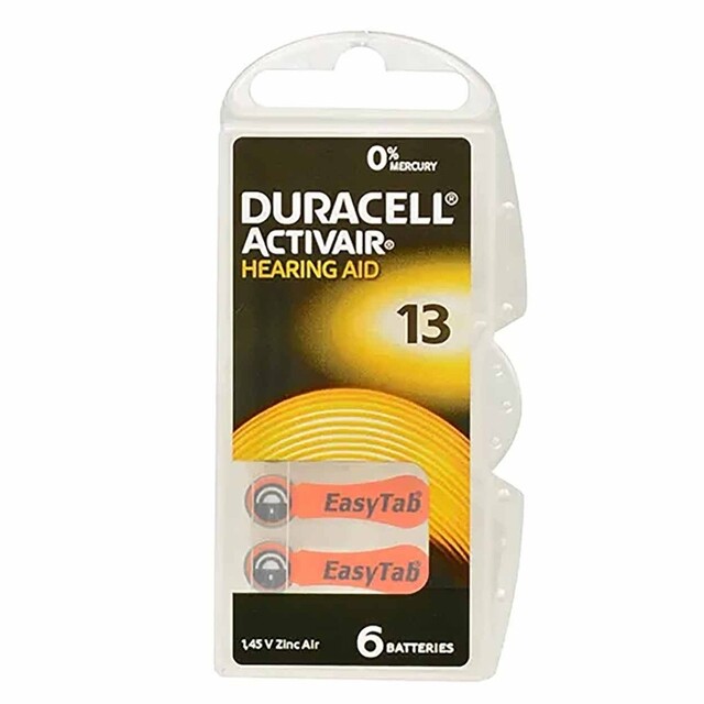 Duracell Activair Hearing Aid DA 675, 1,45V Für Hörgeräte - 6 Stück