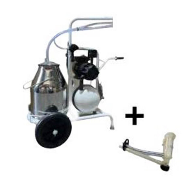 Product image 1 of De Boer Minimelker 2 geiten met vacuumtank, 30L RVS emmer, Interpuls melkklauw