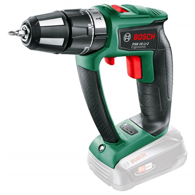 Product image 1 of Bosch PSB 18 LI-2 Ergonomic 1400 RPM Zonder sleutel 940 g Zwart, Groen