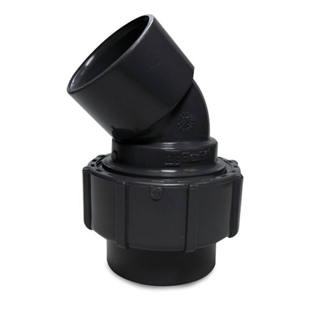 Product image 1 of FlexFit Knie 45° PVC-U 50 mm knel x lijmmof grijs