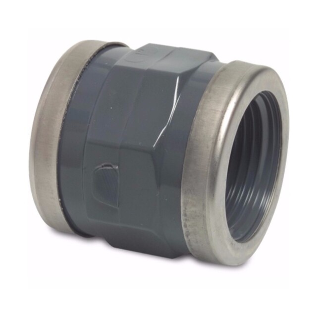 Product image 1 of Mega Draadsok PVC-U 3/4" binnendraad 16bar grijs type versterkt