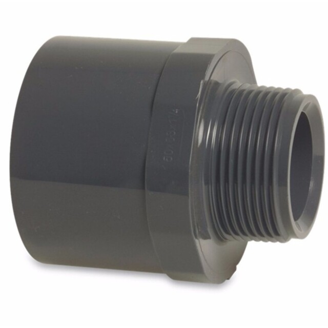 Product image 1 of PVC-U Puntstuk met zes-/achtkant - 16/20 mm x 1/2 inch, lijmmof x buitendraad 