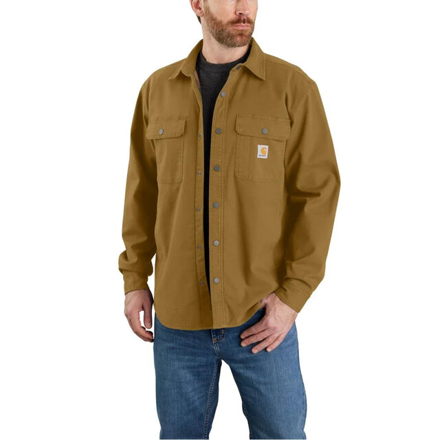Product image 1 of Carhartt Tj5419 Rlxdfit Cnvs Flc Lnd Shrtjac Bruin XXL