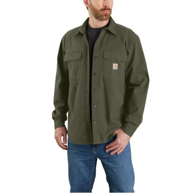 Product image 1 of Carhartt Tj5419 Rlxdfit Cnvs Flc Lnd Shrtjac Groen L