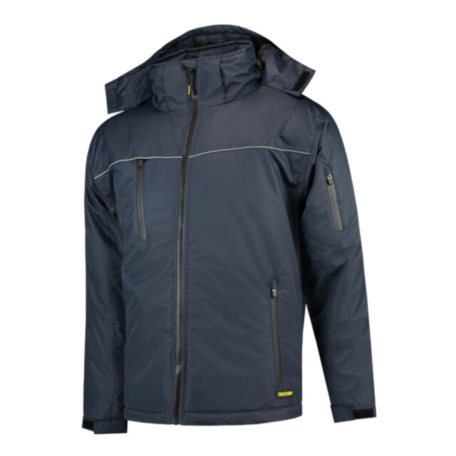 Product image 1 of Tricorp Parka Midi TMP 2000 Met Capuchon, Volledig Gewatteerd Zwart - Maat 5XL