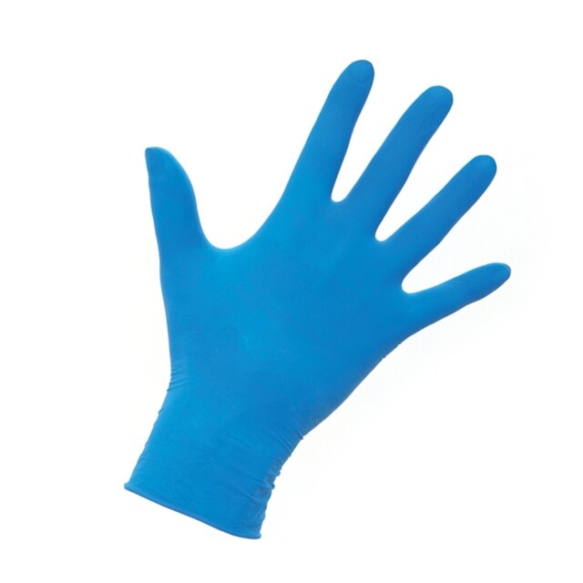 Product image 1 of Werkhandschoenen latex blauw poedervrij AQL 1,5 - 100 stuks L