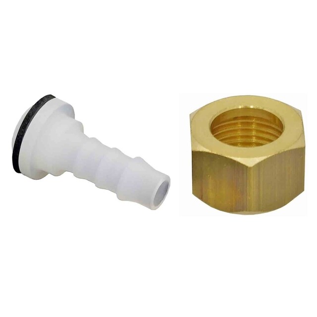 Product image 1 of Birchmeier Moer G1/2" Messing, Tuit Wit Plastic Voor Slang 8MM