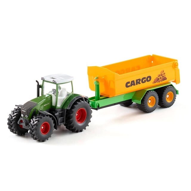 Product image 1 of Siku 1989 - Fendt met Haaklifttrailer en Bak 1:50