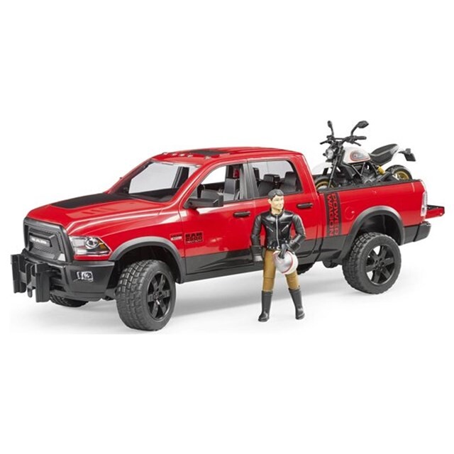 Product image 1 of Bruder 02502 - RAM 2500 Power Wagon, Scrambler Ducati Desert Sled en Bestuurder 1:16