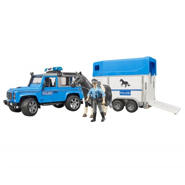 Product image 1 of Bruder 025885 - Land Rover Defender Met Paardentrailer 1:16