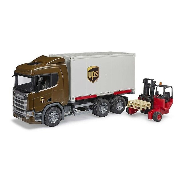 Product image 1 of Bruder 03582 - Scania Super 560R UPS met Vorkheftruck