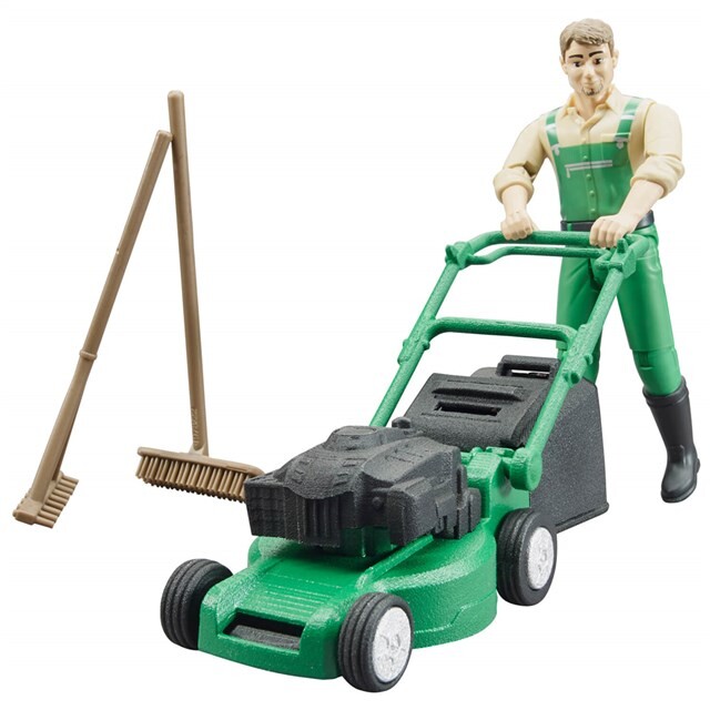 Product image 1 of Bruder 62103 - Tuinman Met Grasmaaier En Accessoires