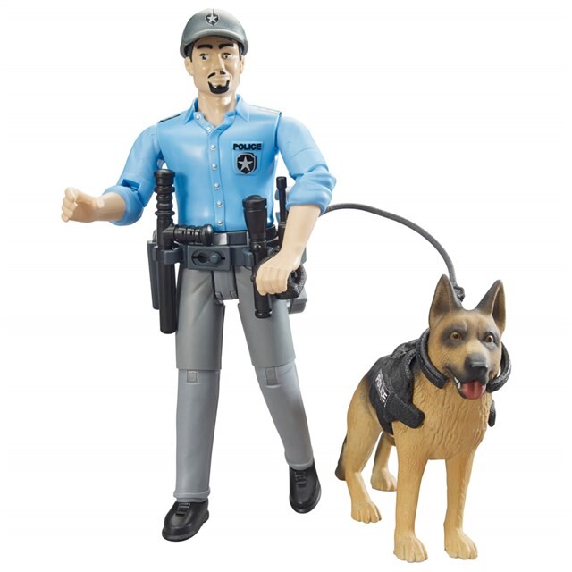 Product image 1 of Bruder 621506 - Politieagent Met Hond 1:16