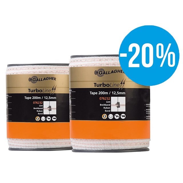 Product image 1 of Gallagher Schriklint TurboLine (12,5 MM / Wit) - 2 x 200 Meter