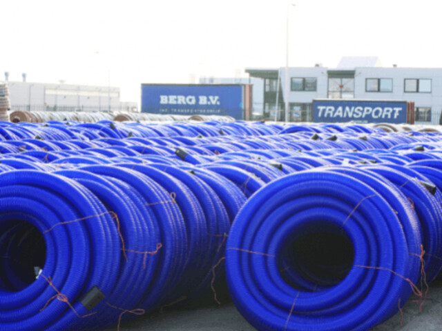 Product image 1 of Drainageslang / Zuigbuis PP Blauw 80mm x 50m