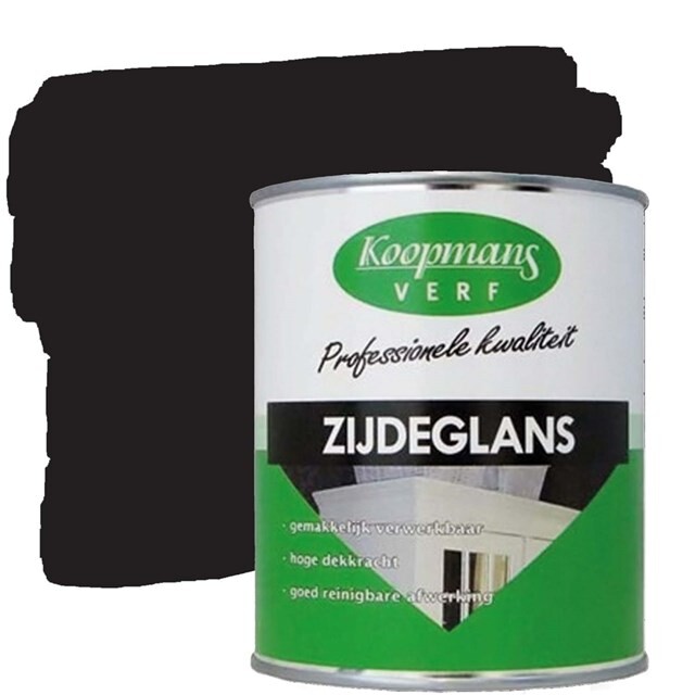 Product image 1 of Koopmans Zijdeglansverf 374 Zwart - 0,75 liter