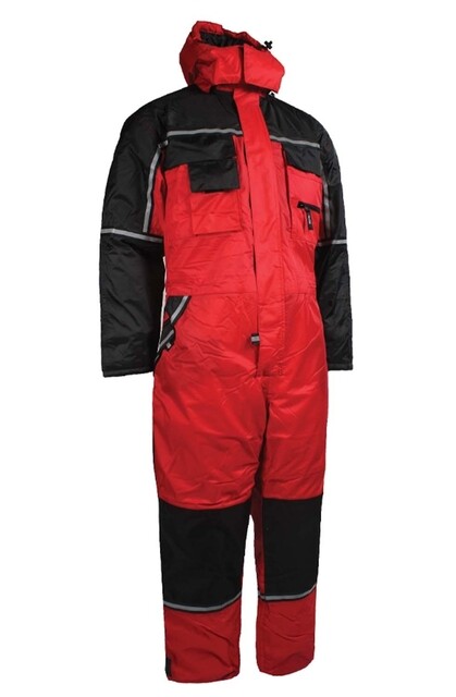 Product image 1 of De Boer Winter Regenoverall Rood/Zwart Maat XL