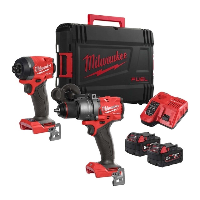 Product image 1 of Milwaukee M18 FUEL  Power Pack (M18FPD3, M18FID3, 2 x M18B5, M12-18FC, HD-Box)