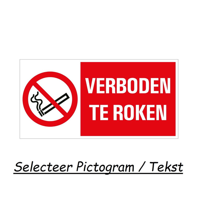 Product image 1 of Pickup Bord 15x30cm Combinatie Verboden Te Roken