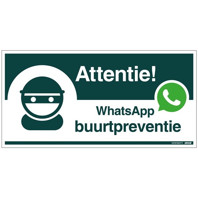 Product image 1 of Pickup Bord 300x150 mm Whatsapp Buurtpreventie