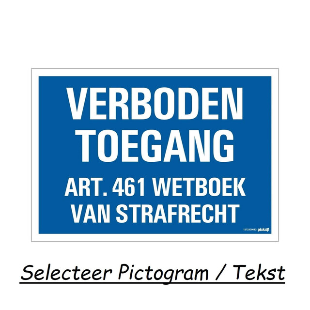 Product image 1 of Pickup Bord 23x33cm Combinatie Betreden Op Eigen Risico