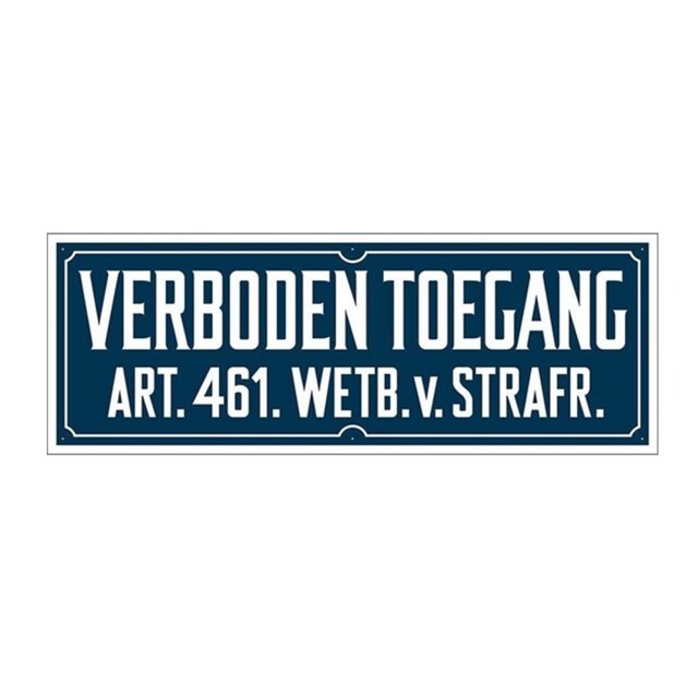 Product image 1 of Pickup Bord - Verboden Toegang - Retro Uitvoering - 330x120 mm