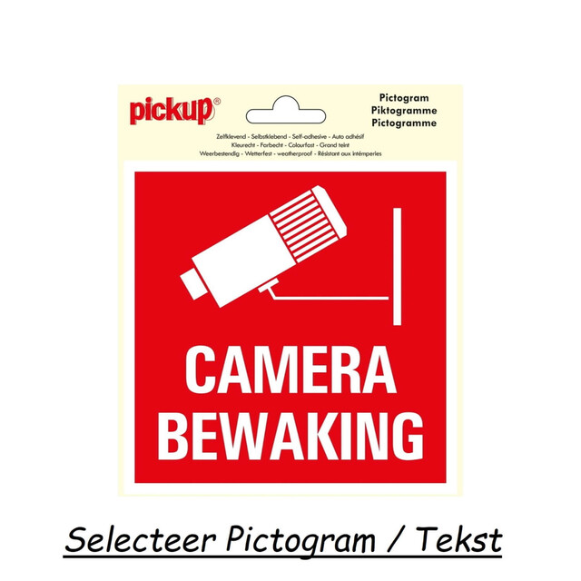 Product image 1 of Pickup Pictogram Vinyl 15x15cm 4 Op 1 Camerabewaking