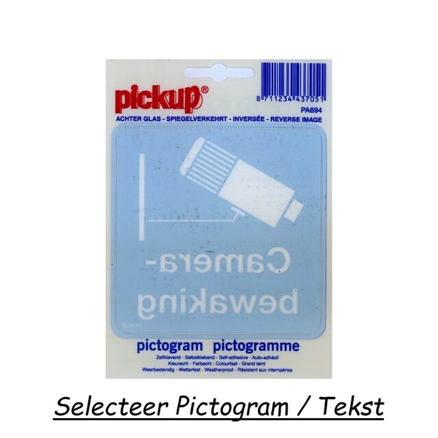 Product image 1 of Pickup Pictogram Achter Glas 10x10cm Camerabewaking