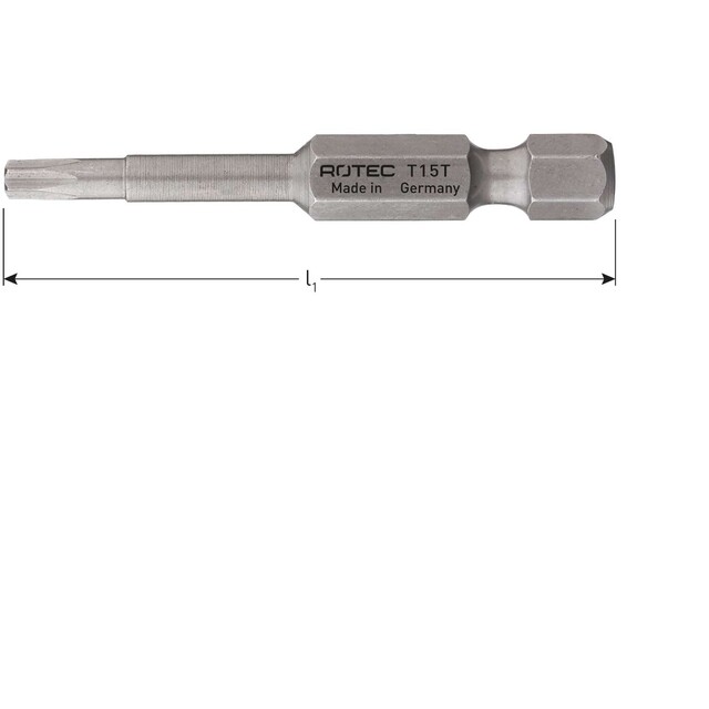 Product image 1 of Rotec T 20x152mm Torx Schroefbit Pro 1/4" - p/st