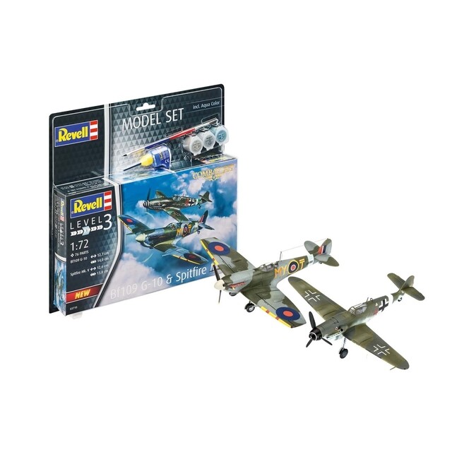 Product image 1 of Revell Model Set Combat Set Bf109G-10 & Spitfire Mk.V