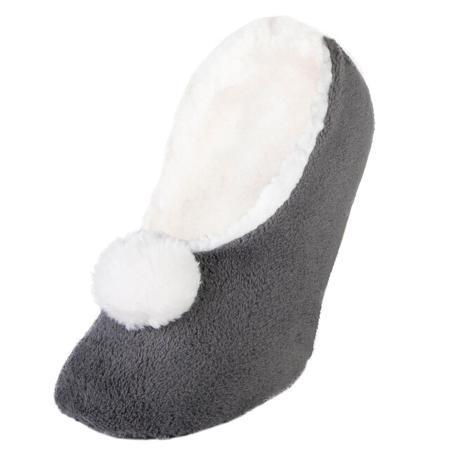 Product image 1 of Homesocks Homeshoe Met Pompom Grijs Maat 35-38