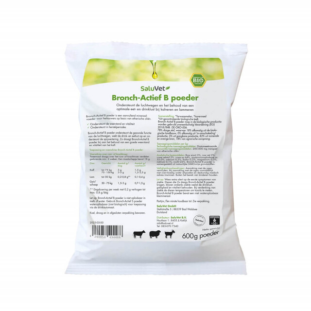 Product image 1 of SaluVet Bronch-Actief B Poeder (Ruwvoer) - 10 x 600 Gram