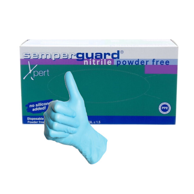 Product image 1 of Semperguard Handschoenen Nitril Poedervrij - L / 100 Stuks - Melkershandschoen