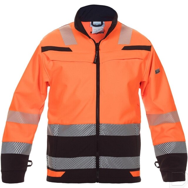 Product image 1 of Hydrowear Softshell Jack Telford Hi-Vis Oranje/Zwart - maat L