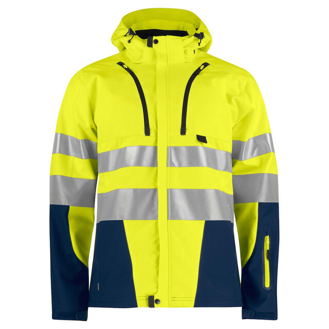 Product image 1 of Projob Softshell Jas 6419 HV Geel/Navy XXL