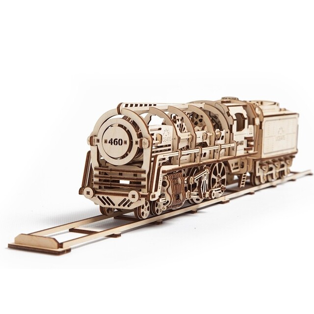 Product image 1 of Ugears Modelbouw - Stoomlocomotief met wagon 1:32