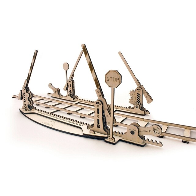 Product image 1 of Ugears Modelbouw - Spoorwegovergang met rails