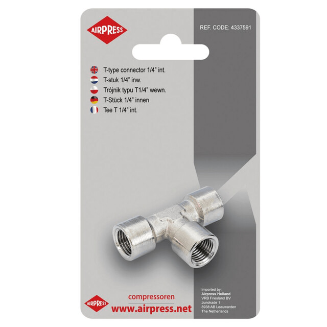 Product image 1 of Airpress T-stuk 1/4  Binnenkant