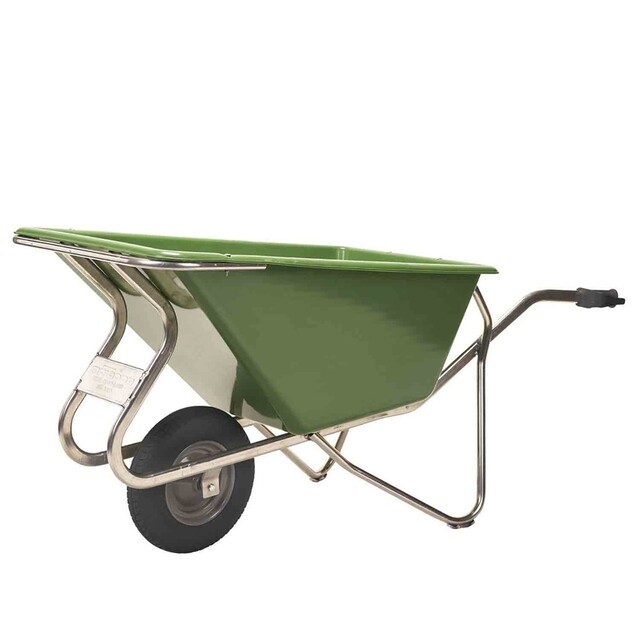 Product image 1 of Matador Kruiwagen Noka 160l, Polypropyleen Bak Groen, Frame Aluminium, Luchtband