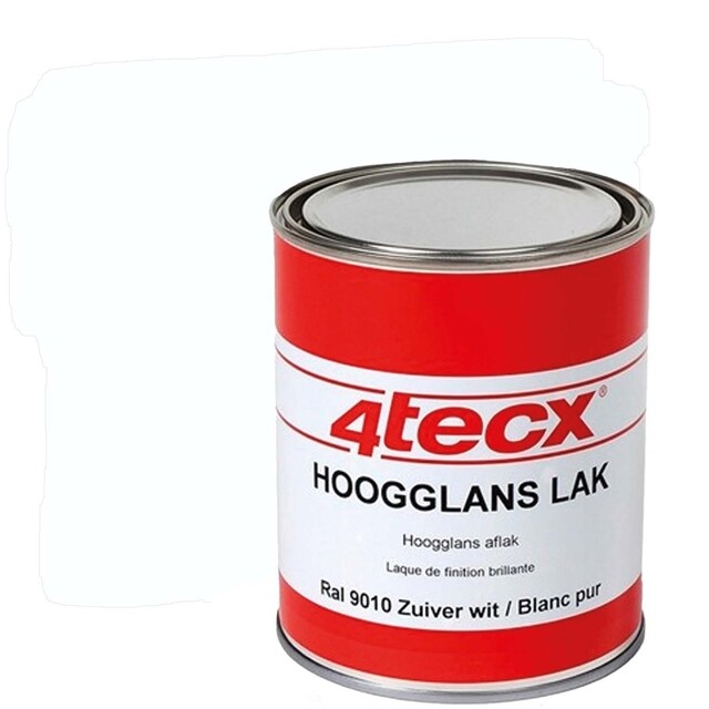 Product image 1 of 4Tecx Aflakverf Hoogglans - 9010 Zuiver Wit - 0,75 Liter