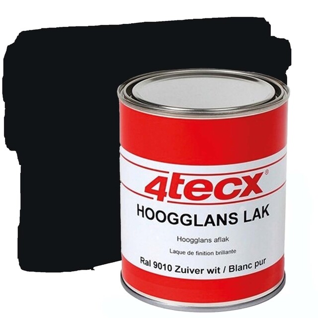 Product image 1 of 4Tecx Aflakverf Hoogglans - Ral 9005 Gitzwart - 0,75 Liter